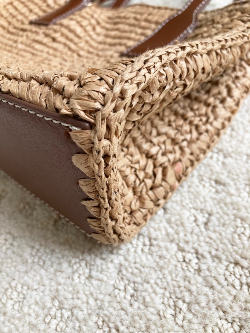 J. Crew Palma Top-Handle/Crossbody Bag in Handknotted Straw and Leather - Picture 6 of 11